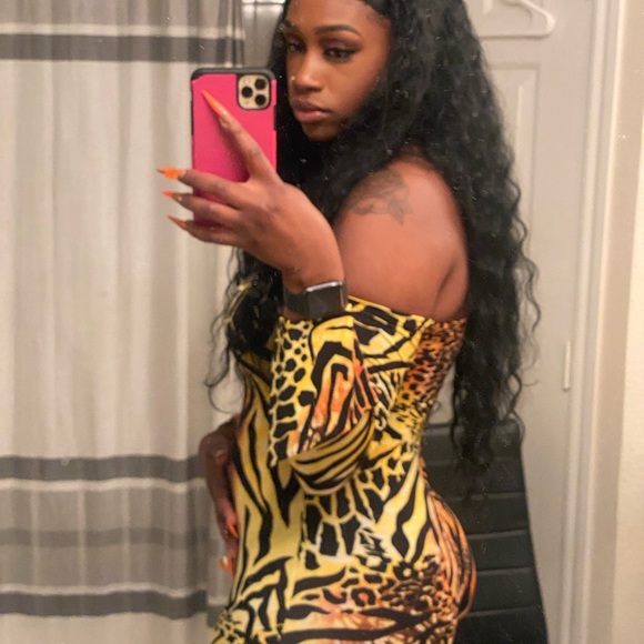 Yellow Animal Print Jumpsuit - Picture 8 of 13